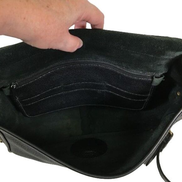 Vintage Dooney & Bourke AWL Black Leather Carrier Purse Shoulder Crossbody Bag - Picture 10 of 16